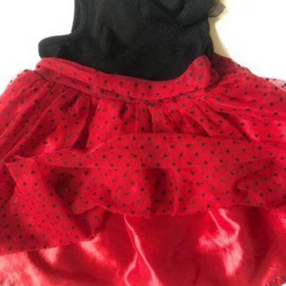 Pinky Baby Girls 6-9 M Red tulle bottom & Black top Dress W/Matching Headband - Picture 4 of 7